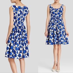 KATE SPADE Stamped Dots Fit & Flare Empire Waist Sleeveless Midi Dress Sz. 2